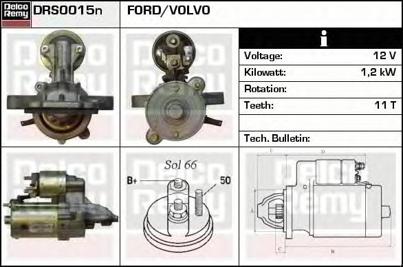 Electromotor FORD FOCUS II DA DELCOREMY DRS0015N