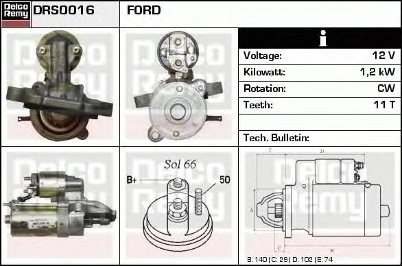 Electromotor FORD FOCUS II limuzina DA DELCOREMY DRS0016