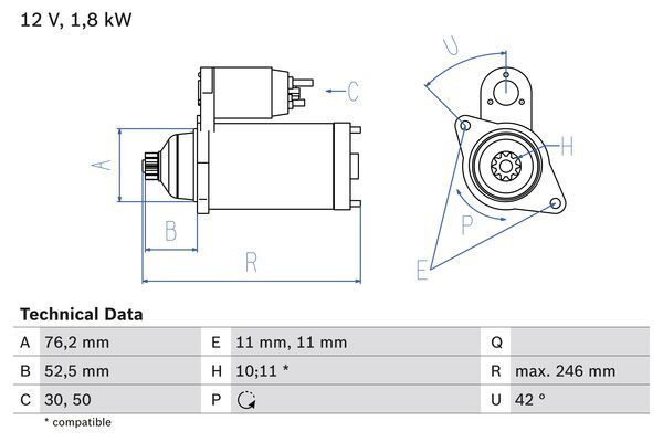 Electromotor # Ford Galaxy 1.9 [wgr] tdi motorina 110cp/81kw AFN; AVG 1997 1998 1999 2000 # 0 986 016 980 # BOSCH