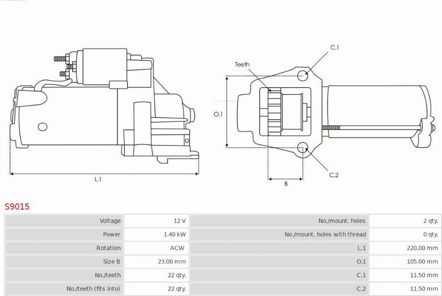 Electromotor FORD MAVERICK AS-PL S9015