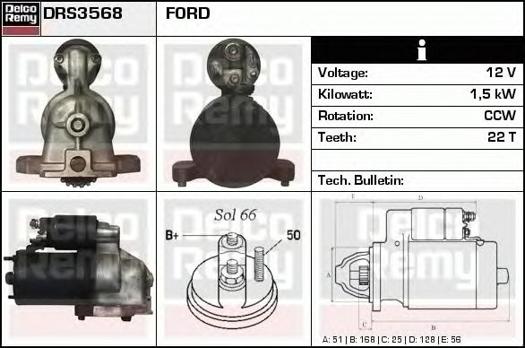 Electromotor FORD MONDEO II BAP DELCOREMY DRS3568