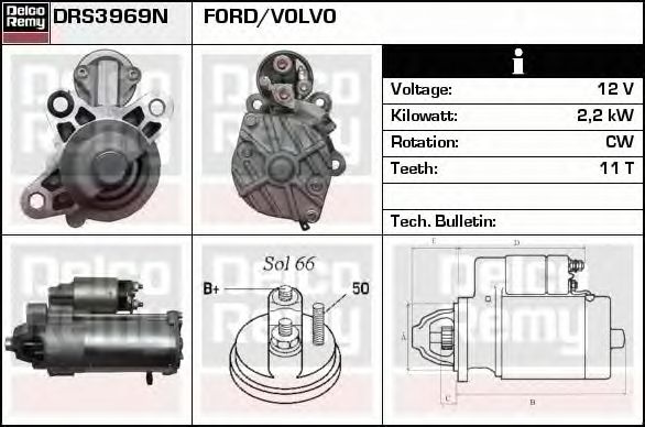 Electromotor FORD S-MAX WA6 DELCOREMY DRS3969N