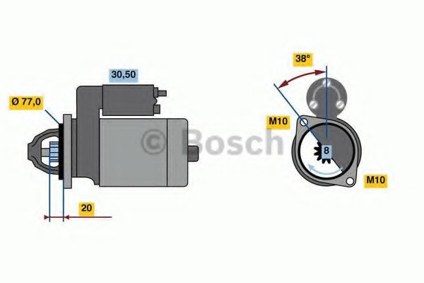 Electromotor HYUNDAI COUPE (GK) (2001 - 2009) Bosch 0 986 022 780