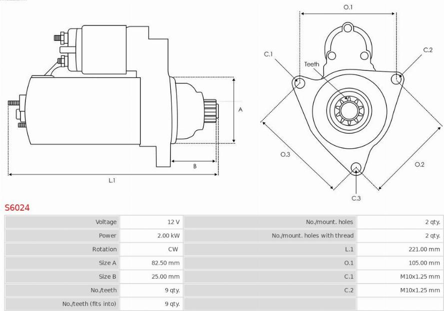 Electromotor HYUNDAI SANTA FÉ II CM AS-PL S6024