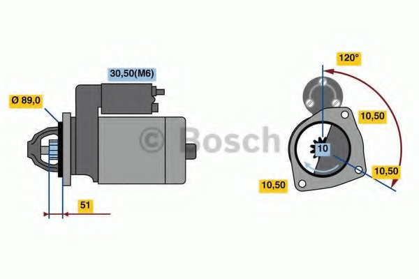 Electromotor # Iveco Eurocargo 120e22; 120e22p; 120e22fp; 120el22; 120el22p 220cp/162kw F4AFE611A 2015 2016 2017 2018 2019 2020 2021 2022 2023 2024 2025 # 0 986 022 400 # BOSCH