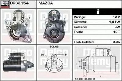 Electromotor MAZDA MPV II LW DELCOREMY DRS3154
