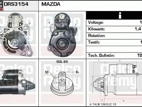 Electromotor MAZDA PREMACY CP DELCOREMY DRS3154