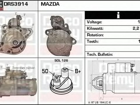 Electromotor MAZDA PREMACY CP DELCOREMY DRS3914