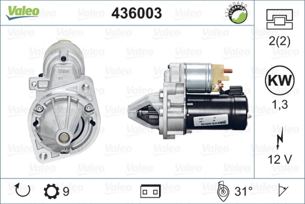 Electromotor MERCEDES-BENZ C-CLASS cupe CL203 VALEO 436003