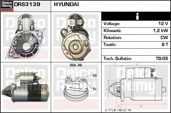 Electromotor MITSUBISHI ECLIPSE I D2 A DELCOREMY DRS3139