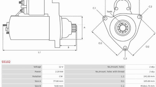 Electromotor MITSUBISHI GALLOPER (JK-01)