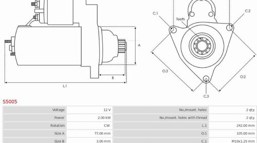 Electromotor MITSUBISHI GALLOPER (JK-01)