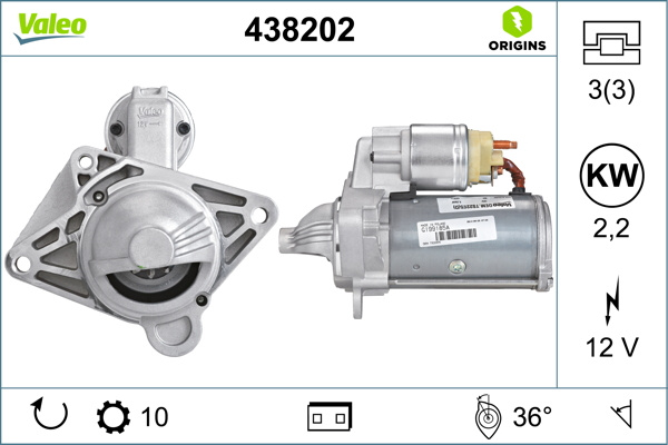 ELECTROMOTOR ~ NISSAN PRIMASTAR Van (X83) 2.0 dCi 115 2.0 dCi 90 114cp 90cp 2006 ~ VAL438202 ~ VALEO