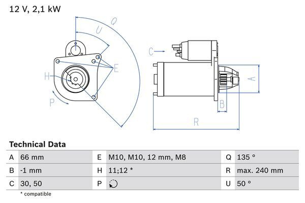 Electromotor # Nissan Primera 1.9 [p12] dci motorina 116cp/85kw F9Q 2002 2003 2004 2005 2006 2007 # 0 986 020 131 # BOSCH