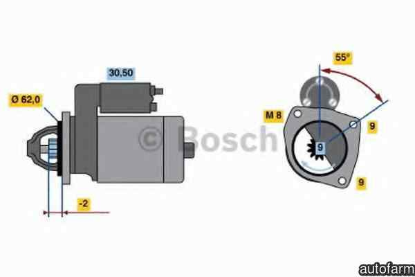 Electromotor PEUGEOT 206 CC 2D BOSCH 0 986 013 850