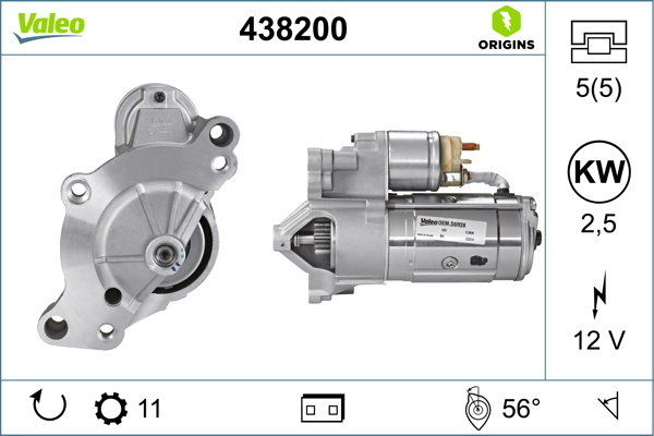 Electromotor # Peugeot 5008 2.0 hdi motorina 163cp/120kw RHH (DW10CTED4) 2009 2010 2011 2012 2013 2014 2015 2016 2017 2018 2019 2020 2021 2022 2023 2024 2025 # 438200 # VALEO