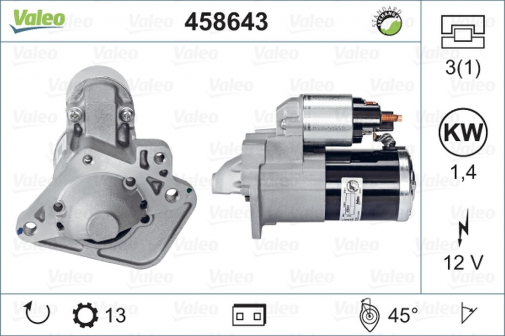 Electromotor RENAULT KANGOO GRAND KANGOO KW0 1 VALEO 458643