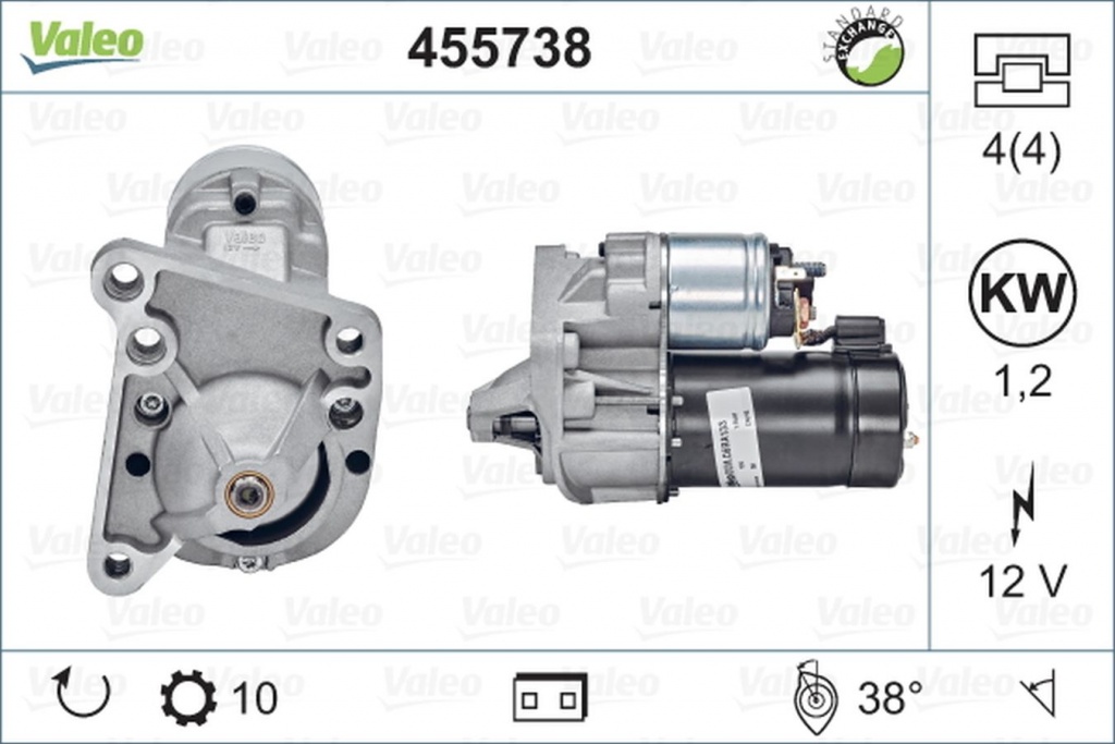 Electromotor RENAULT KANGOO KC0 1 VALEO 455738