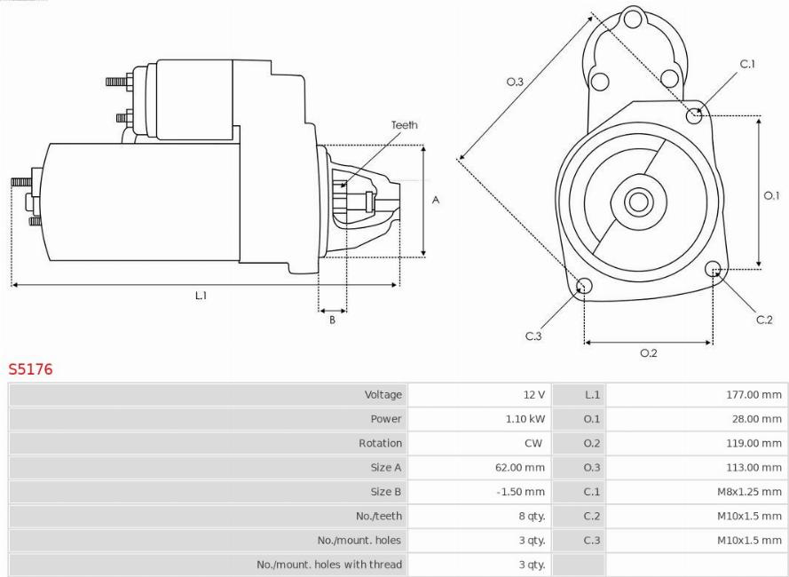 Electromotor RENAULT SCENIC II (JM0/1_) Dubita, 06.2003 - 07.2010 AS-PL S5176
