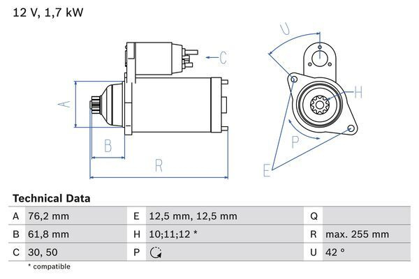 Electromotor # Skoda Octavia 2.0 [1z3] tdi 16v motorina 140cp/103kw BKD; CFHC; CLCB 2004 2005 2006 2007 2008 2009 2010 2011 2012 2013 # 0 986 020 260 # BOSCH