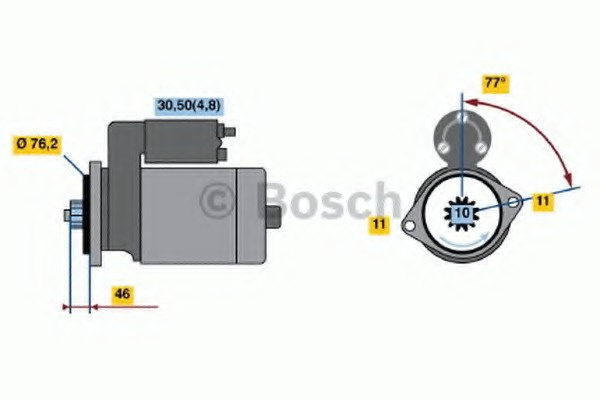 Electromotor # Skoda Octavia 2.0 combi [1z5] tdi 16v motorina 140cp/103kw BKD; CFHC; CLCB 2004 2005 2006 2007 2008 2009 2010 2011 2012 2013 # 0 001 123 016 # BOSCH