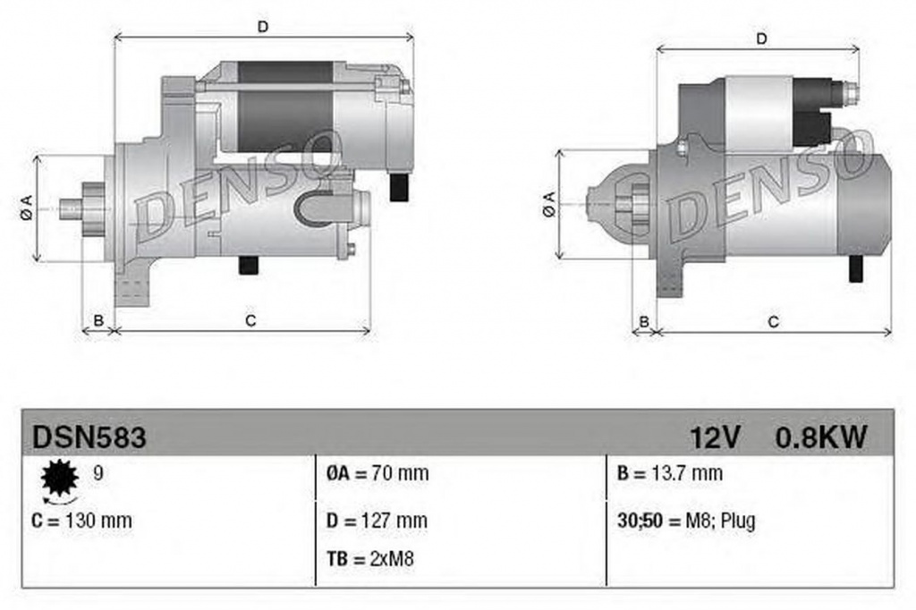 Electromotor SMART FORTWO Cabrio 450 DENSO DSN583