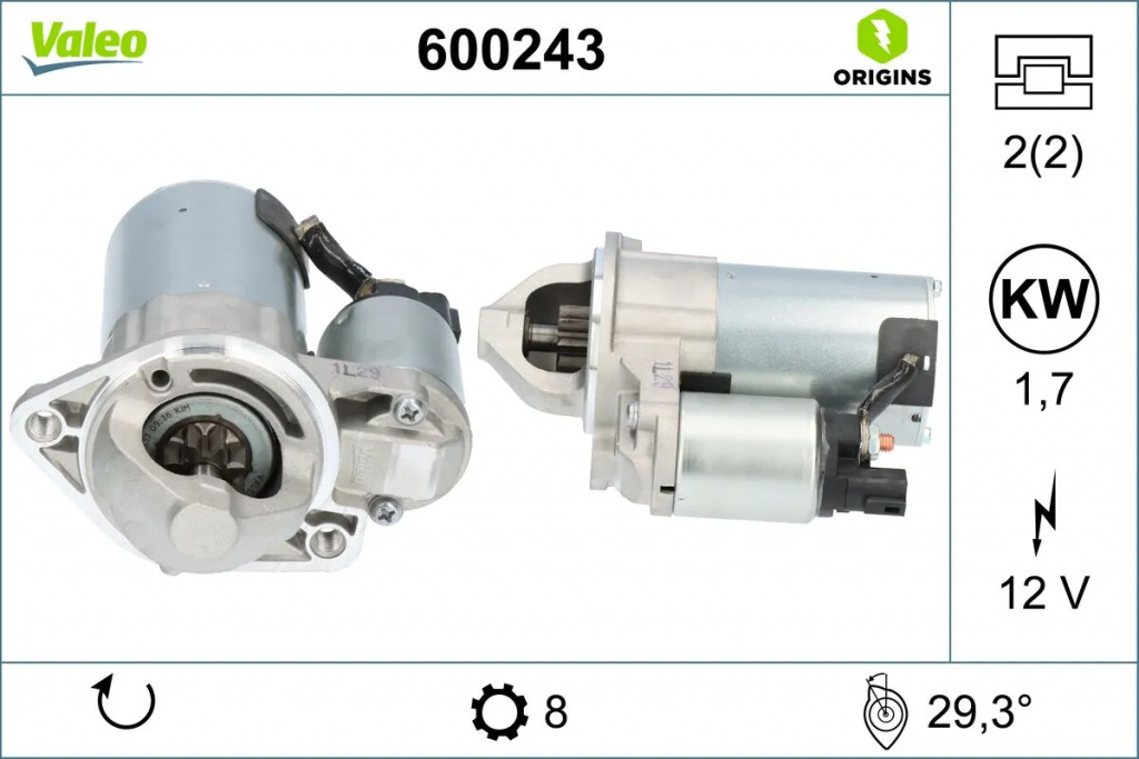 Electromotor Valeo HYUNDAI i30 combi (FD) 2008-2012 - 600243