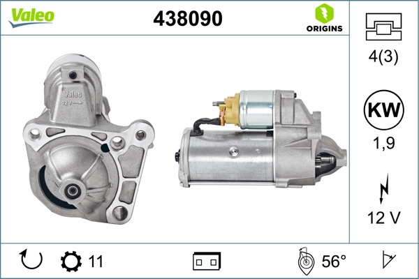 Electromotor Valeo RENAULT TRAFIC II bus (JL) 2001-2006 - 438090