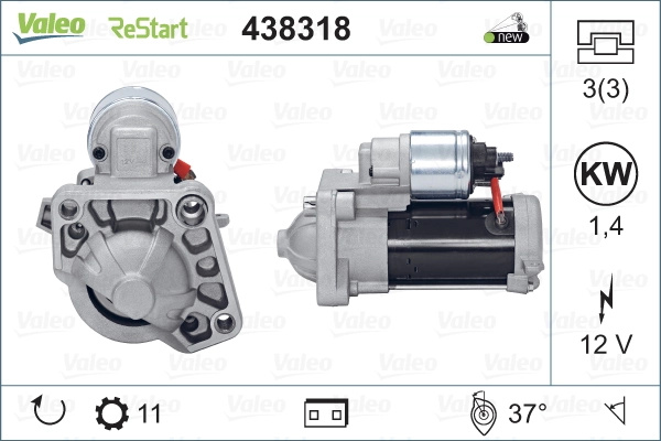 Electromotor Valeo VOLVO V60 I (155) 2013-2018 - 438318