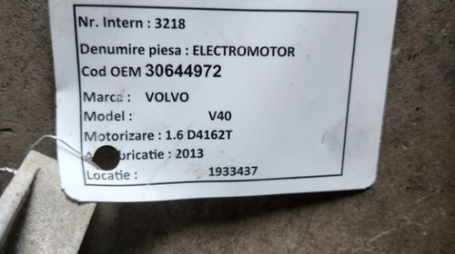 Electromotor Volvo v40 d2 c30 s40 v50 v7