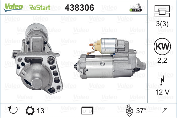 ELECTROMOTOR ~ VOLVO V40 Hatchback (525) T5 T2 T3 D3 T5 Drive-E Polestar D4 D2 120cp 122cp 150cp 152cp 190cp 245cp 253cp 2014 2015 2016 2017 2018 2019 ~ VAL438306 ~ VALEO