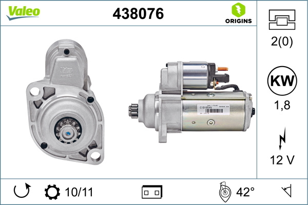 Electromotor # Vw Bora 1.9 limuzina [1j2] tdi motorina 90cp/66kw AGR; ALH 1998 1999 2000 2001 2002 2003 2004 2005 # 438076 # VALEO