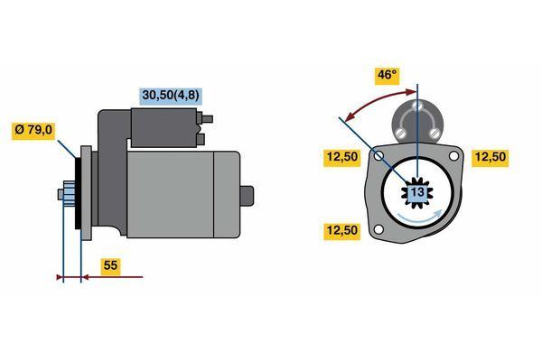Electromotor # Vw Golf 1.6 jetta vi combi [aj5] tdi 4motion motorina 105cp/77kw CAYC 2009 2010 2011 2012 2013 # 0 001 153 007 # BOSCH