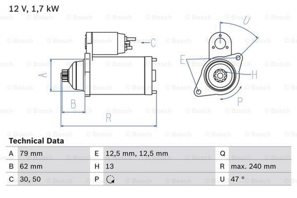 Electromotor VW GOLF VI 5K1 BOSCH 0986025150