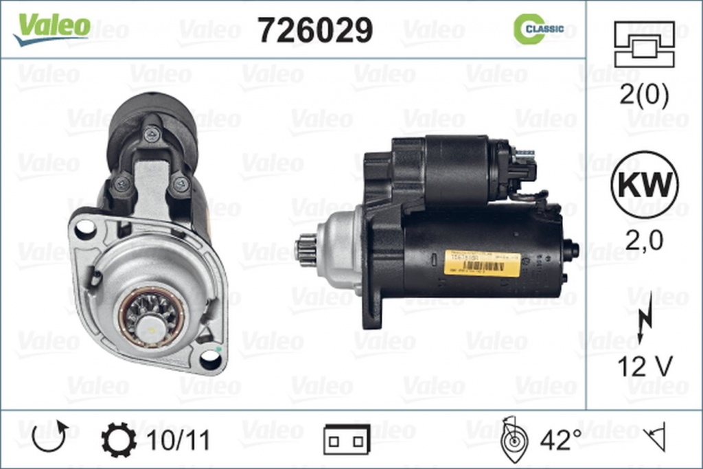 Electromotor VW NEW BEETLE Cabriolet 1Y7 VALEO 726029