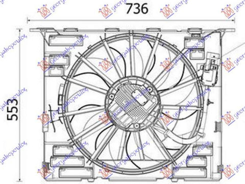 Electroventilator Assy 2.0 Benzina (484mm) (600w) (4 Pin) pentru Bmw Series 7 (G11/G12) 19-