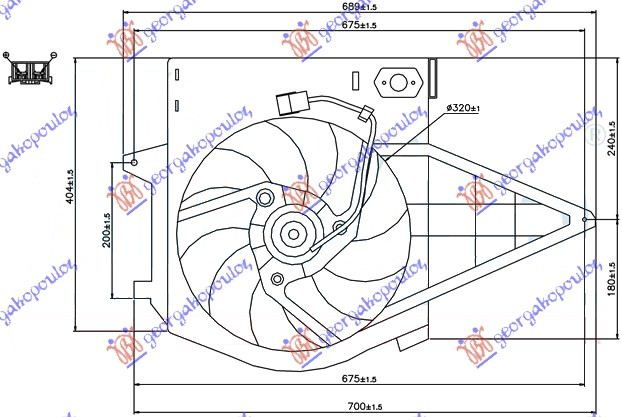 Electroventilator complet, benzina -Ac/ CITROEN EVASION 94-02 CITROEN JUMPY 95-03 CITROEN JUMPY 04-07