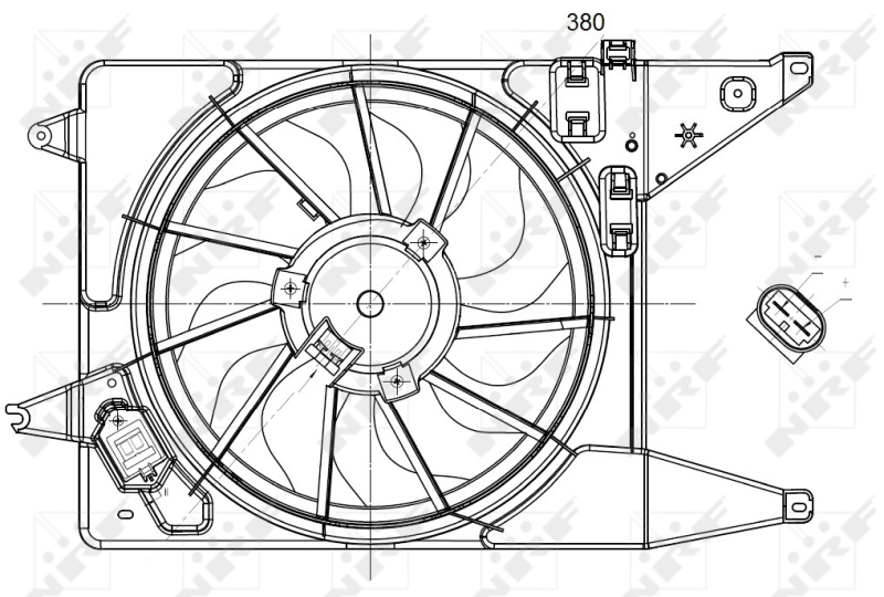 ELECTROVENTILATOR ~ DACIA SANDERO 1.6 (BS0D, BS0B, BS0F, BS0H) 1.6 16V Bifuel 1.6 LPG 105cp 84cp 87cp 2008 2009 2010 2011 2012 ~ NRF 47225 ~ NRF