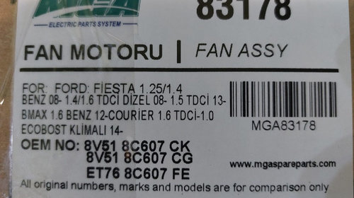 Electroventilator Ford Fiesta 1.5 tdci