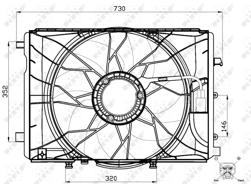 ELECTROVENTILATOR ~ MERCEDES-BENZ CLS (C218) CLS 220 BlueTEC / d (218.301) CLS 400 4-matic (218.367) CLS 350 BlueTEC / d 4-matic (218.394) CLS 400 (218.365) CLS 350 BlueTEC / d (218.326) CLS 350 d 4-matic (218.394) CLS 250 CDI / ~ NRF 47443 ~ NRF