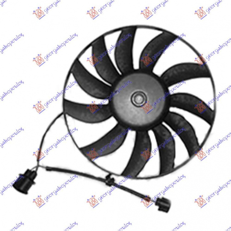 Electroventilator (Motor+Fan) (360mm) (100w) - Skoda Octavia 5 2004 , 1k0959455cn