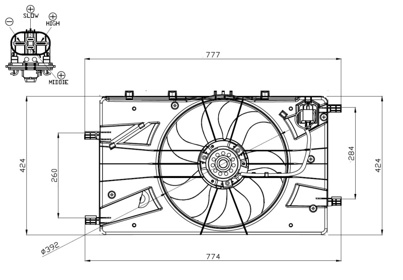 ELECTROVENTILATOR ~ OPEL ASTRA J GTC 1.6 SIDI (08)