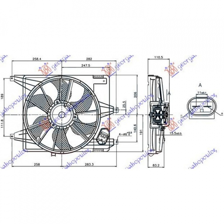 ELECTROVENTILATOR RADIATOR DACIA LOGAN 09.2004->