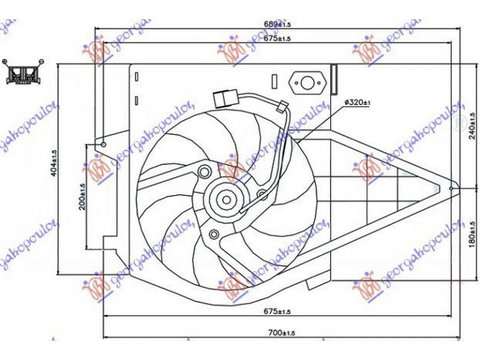 ELECTROVENTILATOR RADIATOR FIAT SCUDO 1996->2006 Electroventilator complet (benzina) fara aer conditionat PIESA NOUA ANI 1996 1997 1998 1999 2000 2001 2002 2003 2004 2005 2006