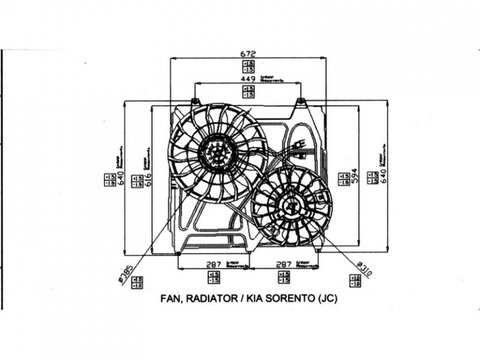 ELECTROVENTILATOR RADIATOR KIA SORENTO 2002->2009 Electroventilator radiator complet (Dublu) benzina/diesel, 2002->2010 PIESA NOUA ANI 2002 2003 2004 2005 2006 2007 2008 2009