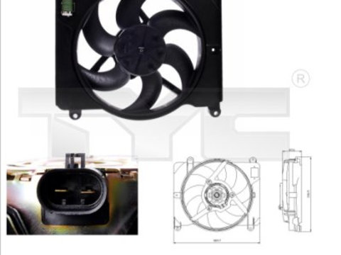 ELECTROVENTILATOR RENAULT TRAFIC Bus (T_, P_, V_) 2.1 D 64cp TYC TYC 809-0014 1994 1995 1996 1997