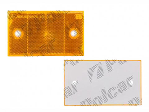 Element reflectorizant catadioptru dreptunghiular, montare surub cu spatiu 90mm, portocaliu, Latime: 125 mm, Inaltime: 70 mm, 1 buc.