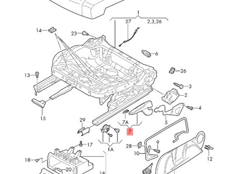 Element reglaj scaun pe inaltime dreapta Volkswagen Passat B7 (365) Variant 2011 2.0 TDI OEM 8T0881254
