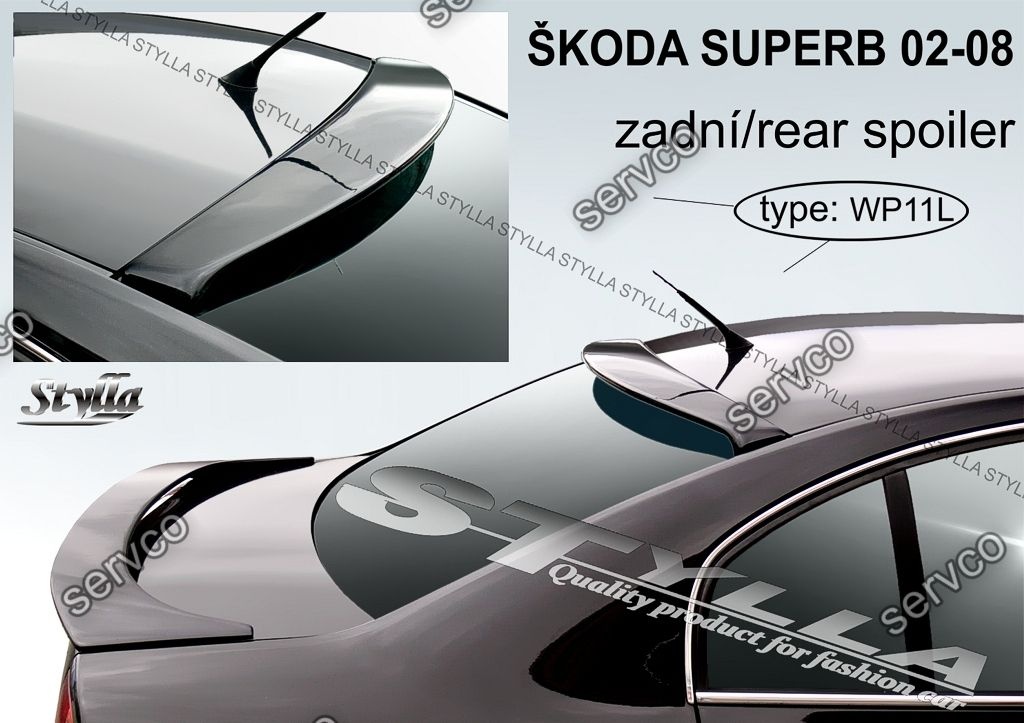 Eleron adaos haion luneta spoiler tuning sport Skoda Superb 1 Mk1 B5 3U 2001-2008 v3