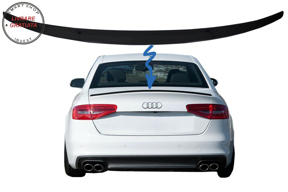 Eleron Portbagaj Audi A4 B8 Sedan (2008-2015) Negru Lucios